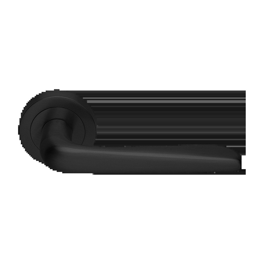 Ручка дверная PETRA R2 NERO-ST на круглой розетке,на круглой розетке цвет черный soft touch