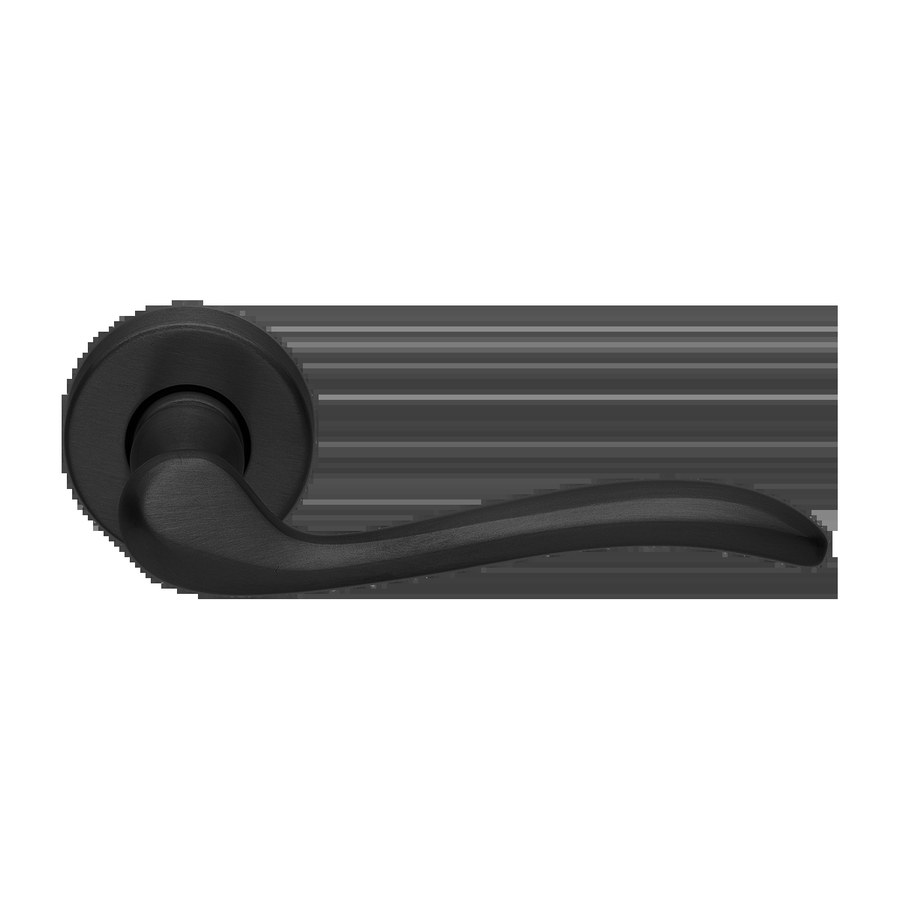 Ручка дверная TOSCANA R2 NERO-ST на круглой розетке,на круглой розетке цвет черный soft touch