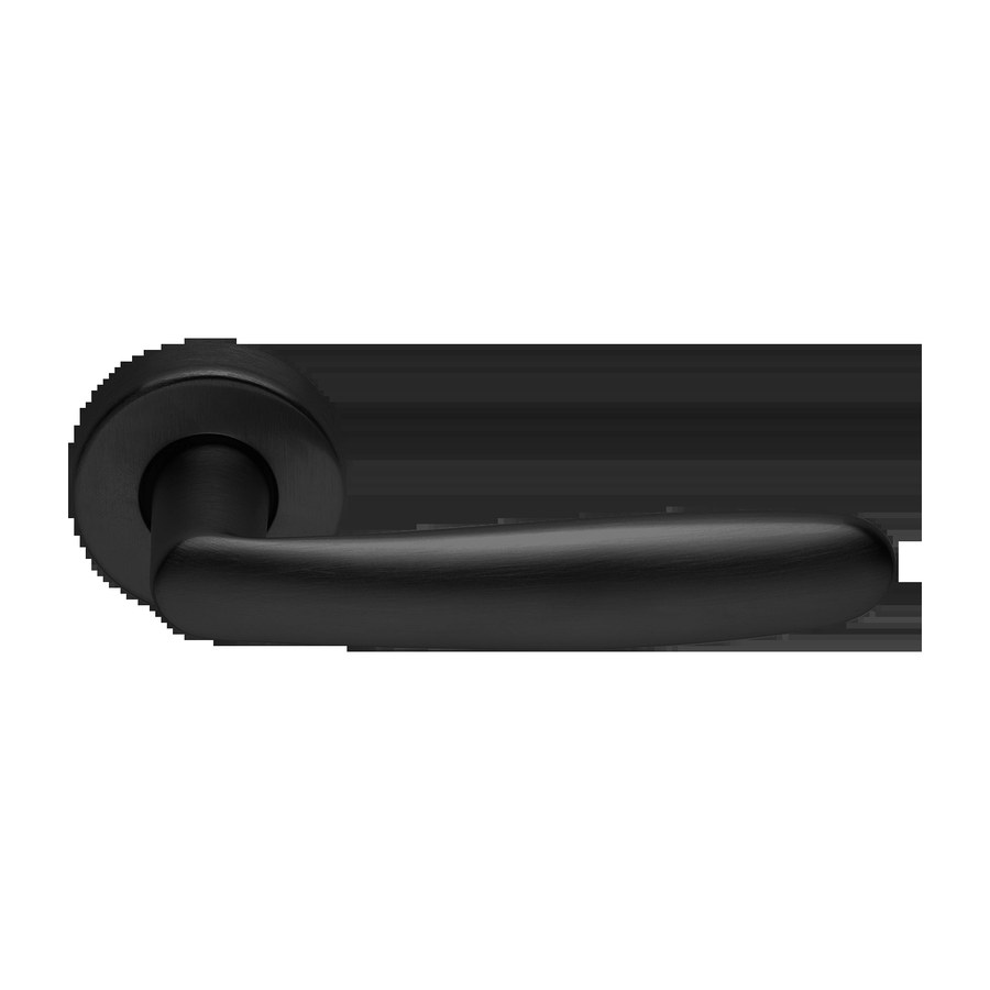 Ручка дверная IMOLA R3-E NERO-ST на круглой розетке цвет черный soft touch