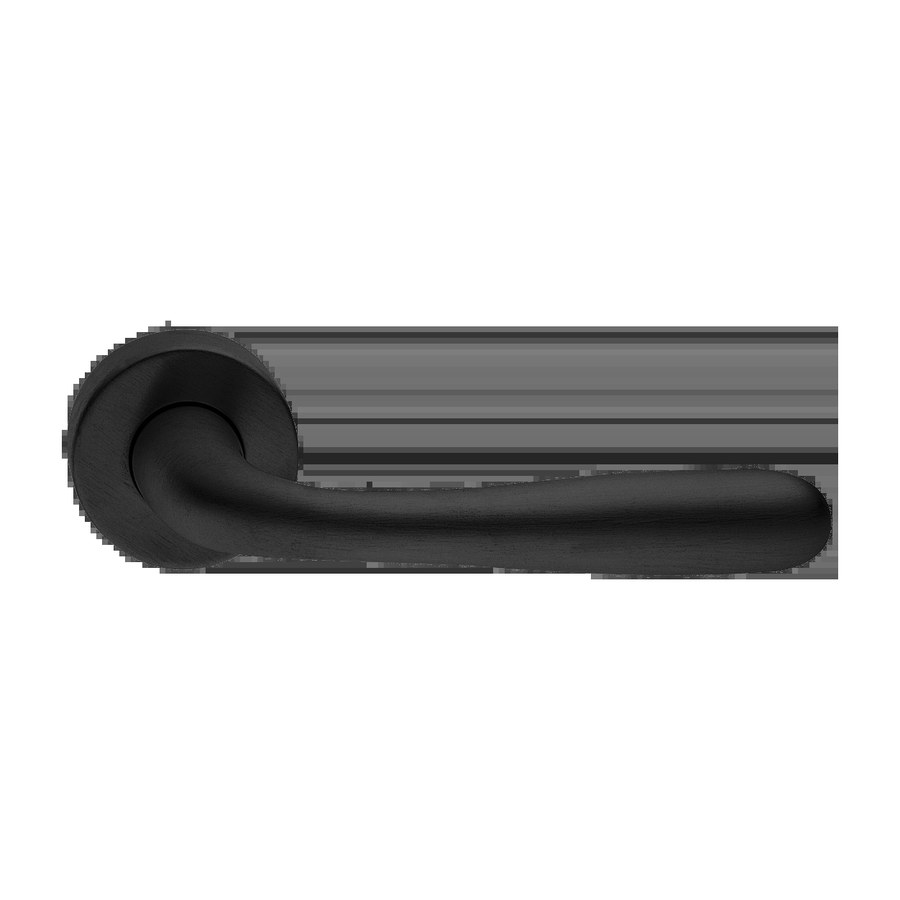 Ручка дверная RUBINO R3-E NERO-ST на круглой розетке цвет черный soft touch