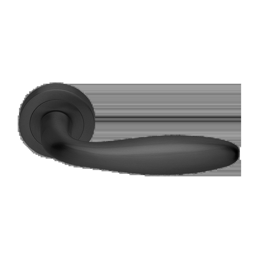 Ручка дверная AIR R2 NERO-ST на круглой розетке,на круглой розетке цвет черный soft touch