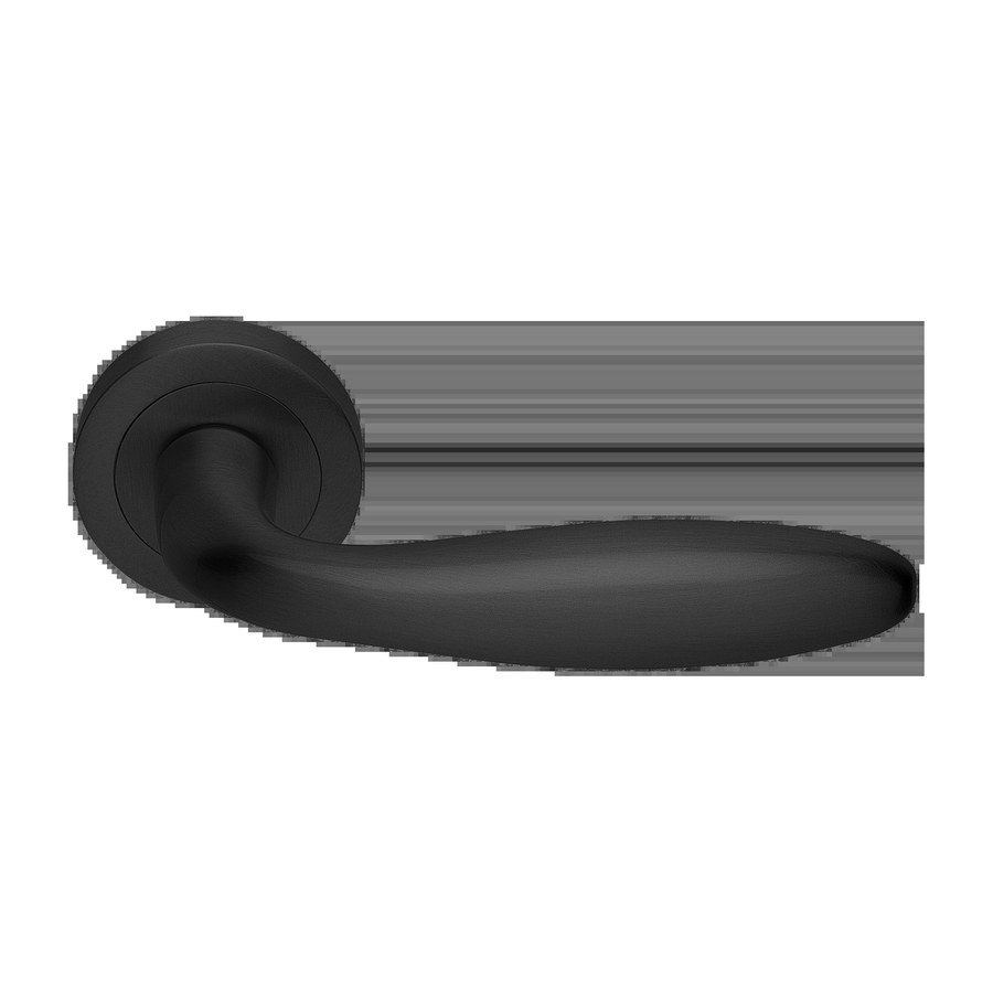 Ручка дверная SIENA R2 NERO-ST на круглой розетке,на круглой розетке цвет черный soft touch