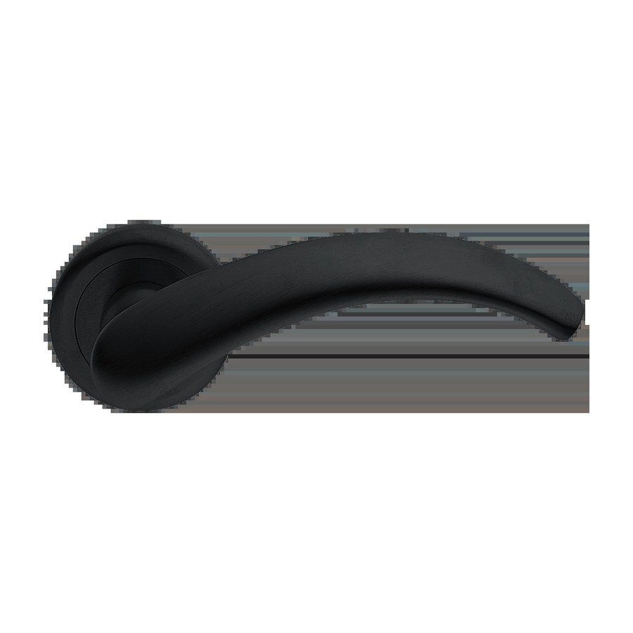 Ручка дверная ARCH R4 NERO-ST на круглой розетке цвет черный soft touch
