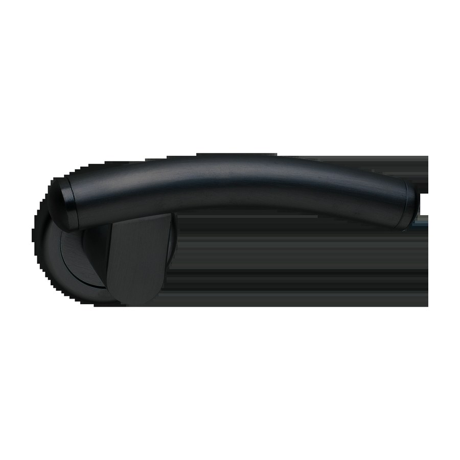 Ручка дверная LUNA R4 NERO-ST на круглой розетке цвет черный soft touch