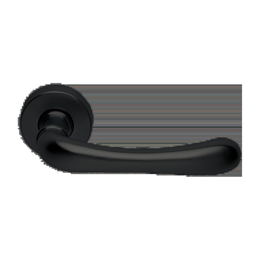 Ручка дверная RING R3-E NERO-ST на круглой розетке цвет черный soft touch