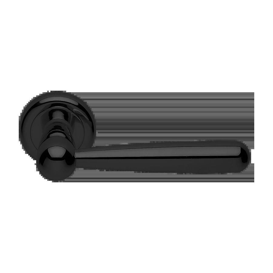 Дверная фурнитура Ручка дверная PINOKKIO R4 NERO-ST на круглой розетке цвет черный soft touch