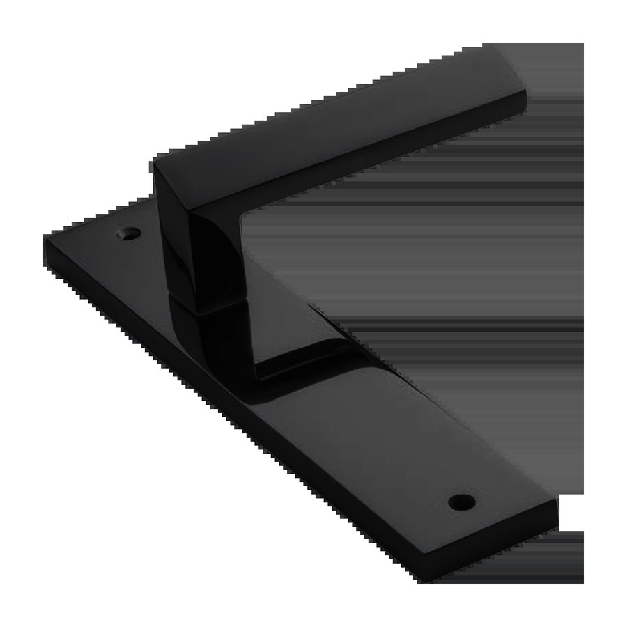 Дверная фурнитура Ручка дверная WATERFALL PL NERO-ST на планке цвет черный soft touch