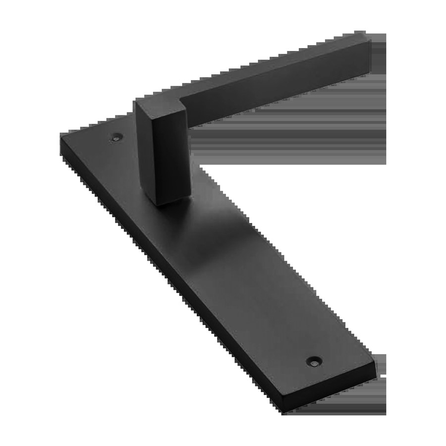 Дверная фурнитура Ручка дверная STONE PL NERO-ST на планке цвет черный soft touch