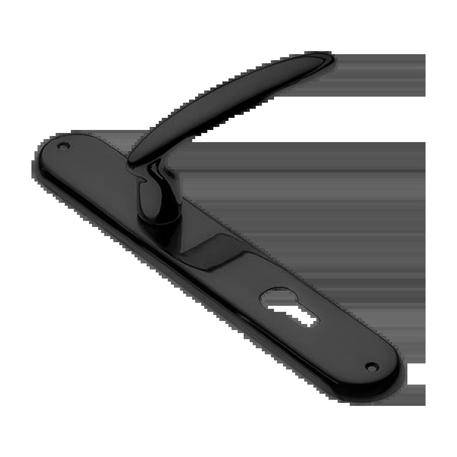 Ручка дверная FLAMINGO PL NERO-ST на планке цвет черный soft touch