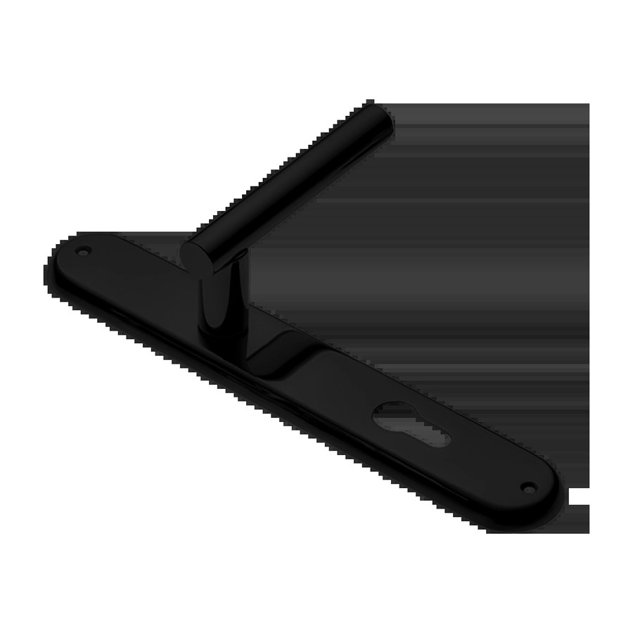 Ручка дверная CALLA PL NERO-ST на планке цвет черный soft touch