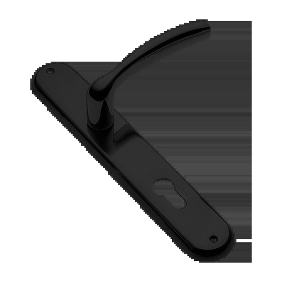 Дверная фурнитура Ручка дверная VENERA PL NERO-ST на планке цвет черный soft touch