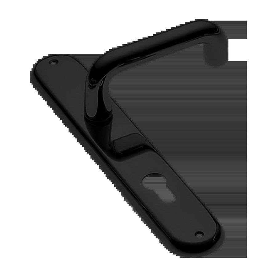 Ручка дверная IRIS PL NERO-ST на планке цвет черный soft touch