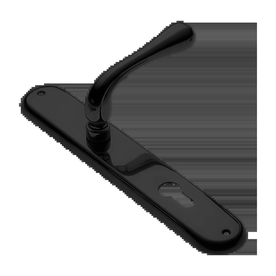Ручка дверная ASTRO PL NERO-ST на планке цвет черный soft touch