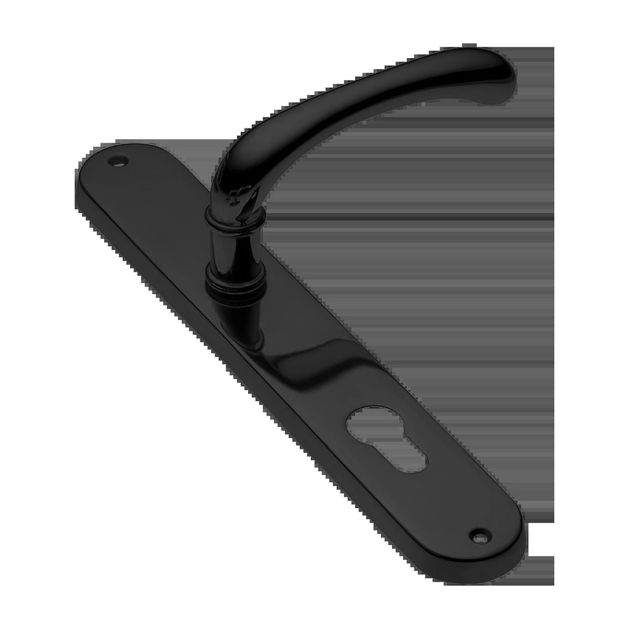 Ручка дверная RING PL NERO-ST на планке цвет черный soft touch