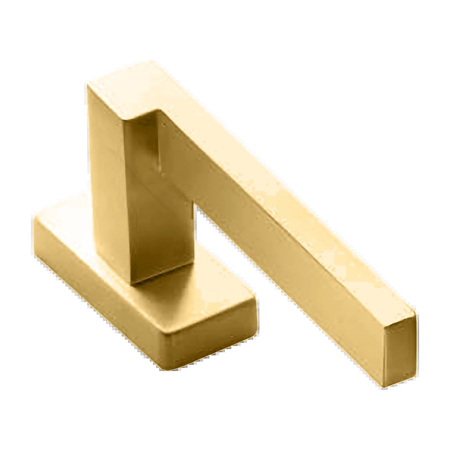 Ручка оконная STONE W1 OSA на прямоугольной розетке, цвет матовое золото, латунь