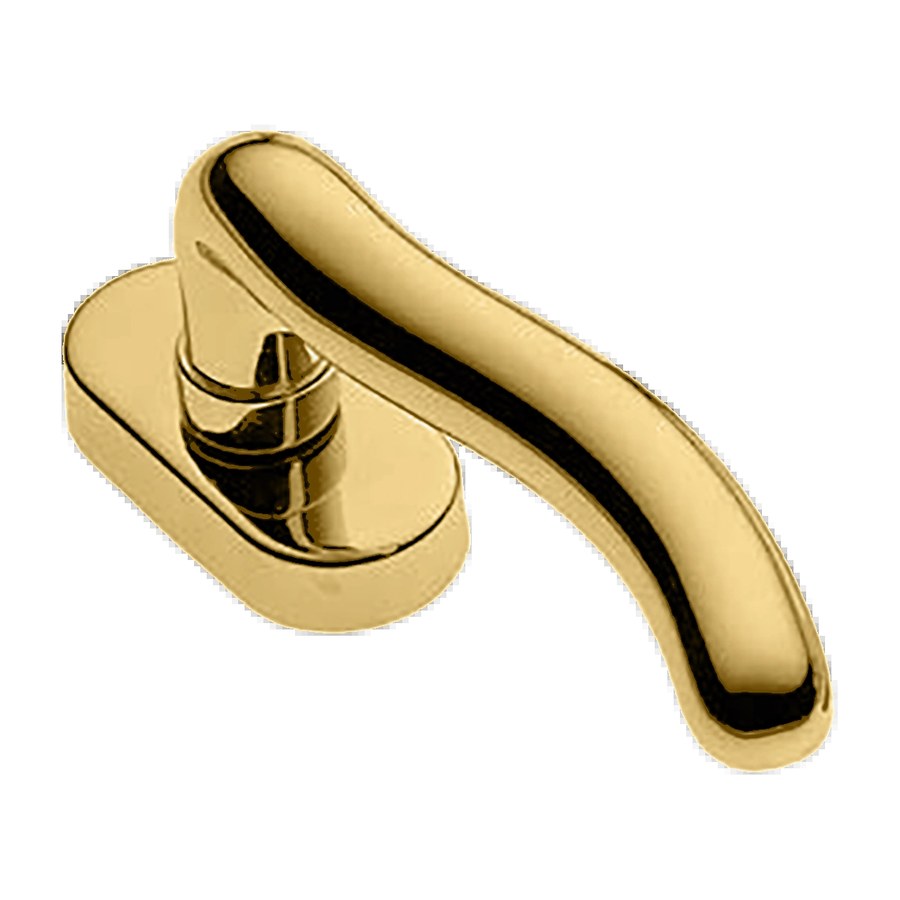 Дверная фурнитура Ручка оконная SNAKE W1 OTL на прямоугольной розетке, цвет золото, латунь