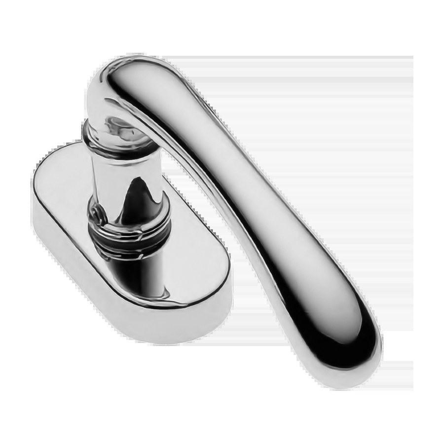 Дверная фурнитура Ручка оконная RING W1 CRO на прямоугольной розетке, цвет хром, латунь