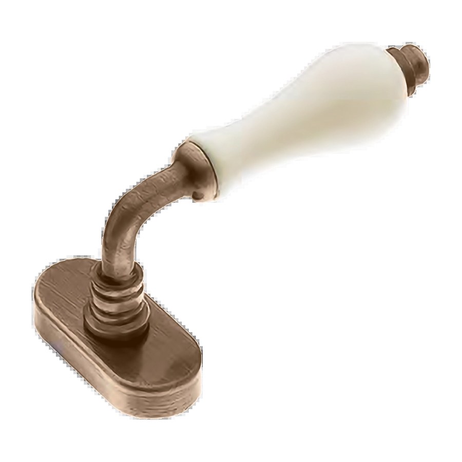 Ручка оконная CERAMICA W1 OBR/CHAMP на прямоугольной розетке, цвет бронза/шампань, латунь
