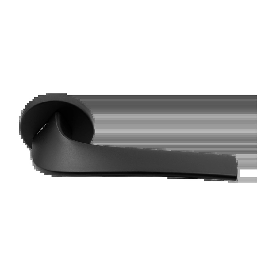Ручка дверная COMETA R5 NERO-ST на круглой розетке цвет черный soft-touch, ЦАМ