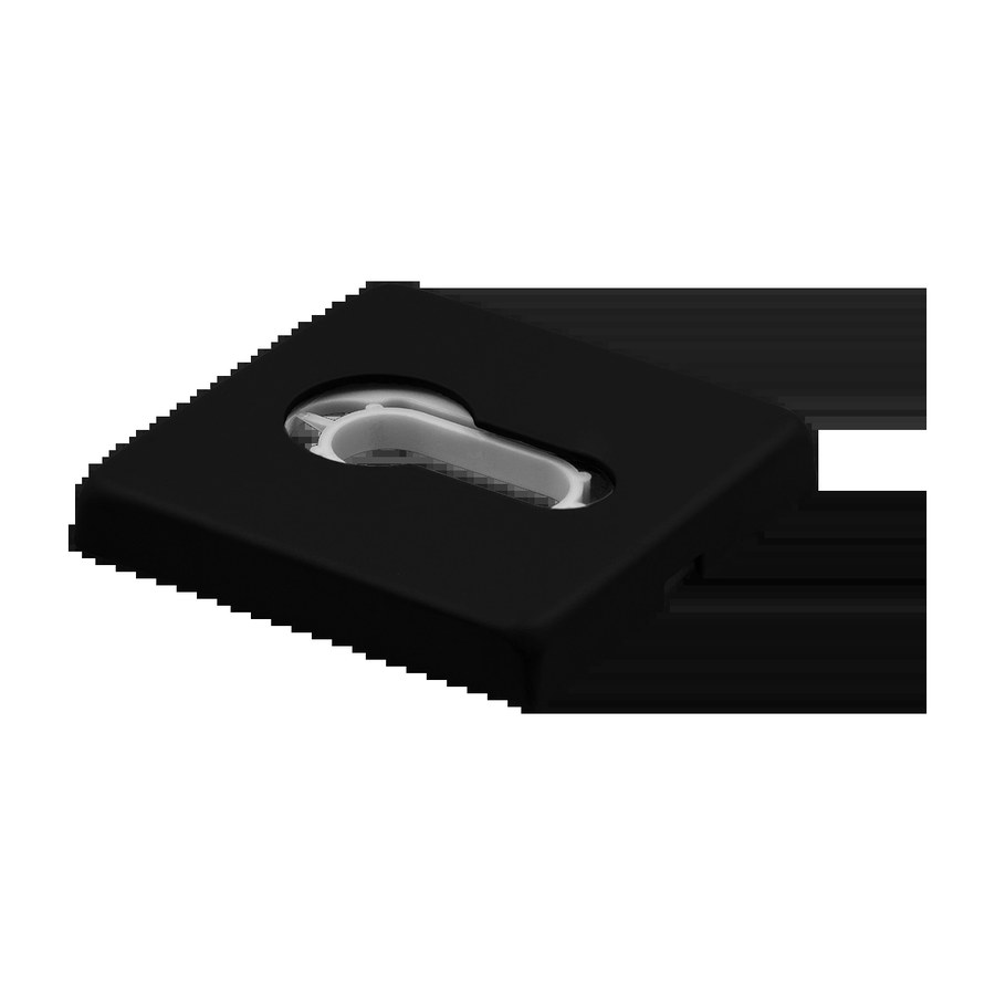 Накладка под евроцилиндр LUX-KH-S5 NERO-ST квадратная, цвет черный soft-touch