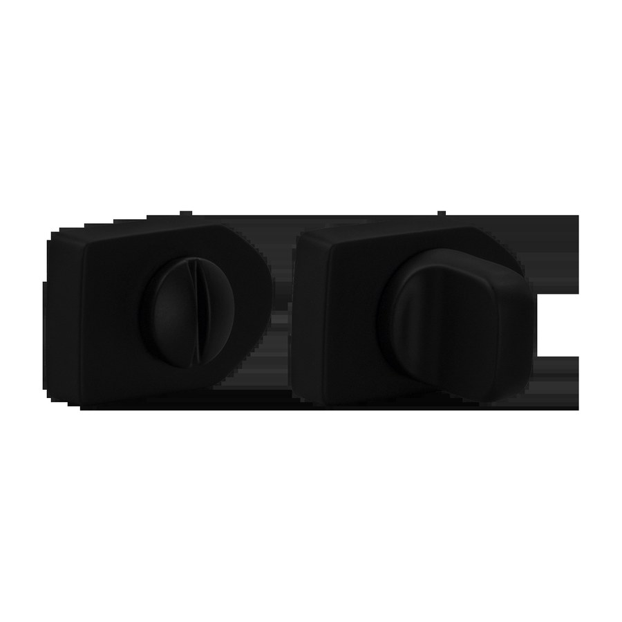 Завертка сантехническая LUX-WC-SH NERO-ST на фигурной розетке цвет черный soft-touch, ЦАМ
