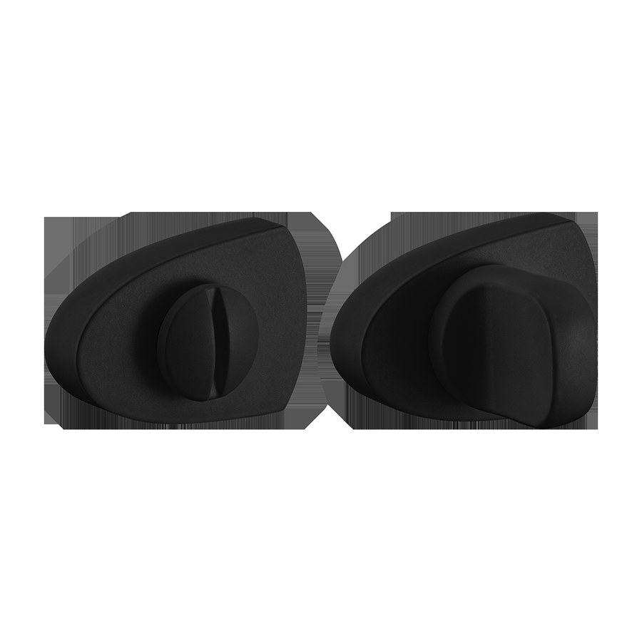 Завертка сантехническая LUX-WC-UN NERO-ST на фигурной розетке цвет черный soft-touch. ЦАМ
