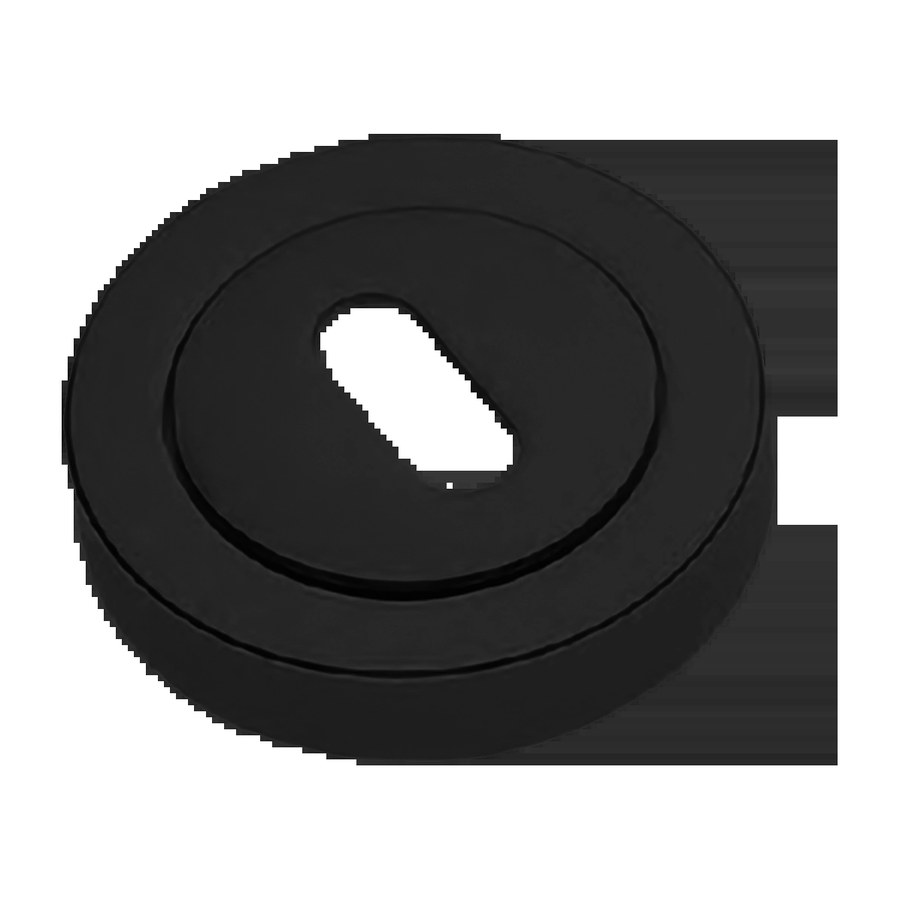 Накладка LUX-FK-R2 NERO-ST на круглой розетке, на ключевой цилиндр, на круглой розеткепод ключ (буратино) цвет черный soft touch