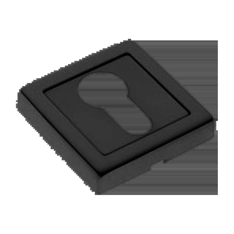 Накладка LUX-KH-S3 NERO-ST на ключевой цилиндр, на квадратной розетке цвет черный soft touch