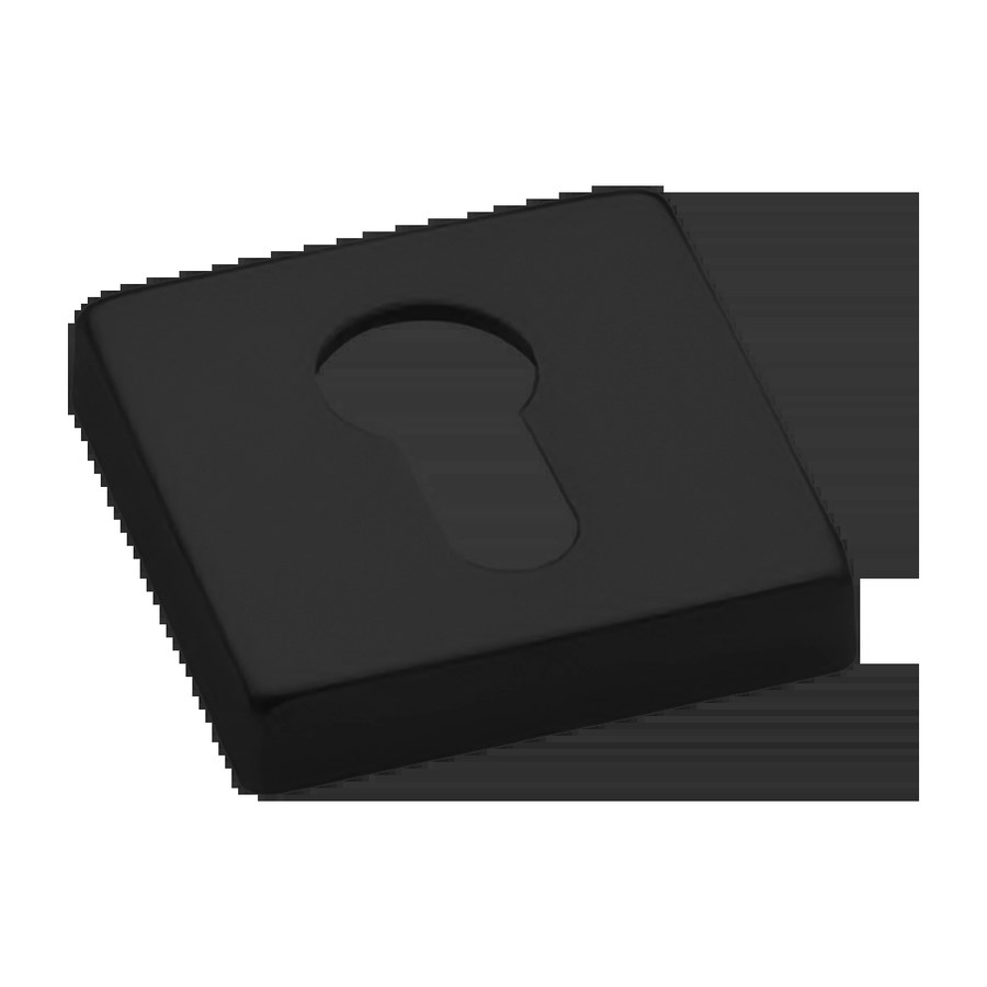 Накладка LUX-KH-S4 NERO-ST на ключевой цилиндр, на квадратной розетке цвет черный soft touch
