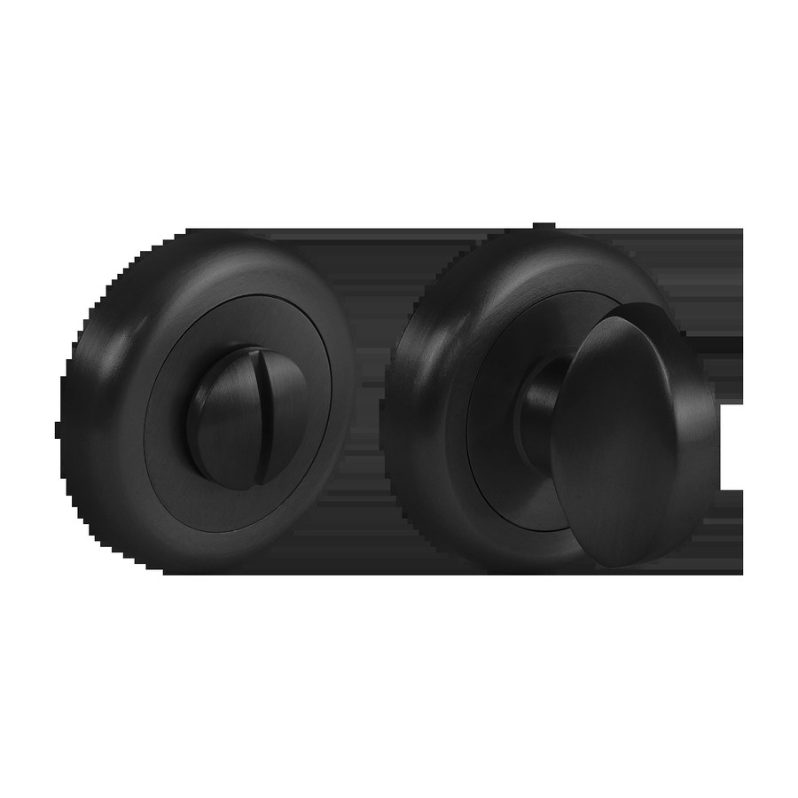 Завертка LUX-WC-WC-R4 NERO-ST сантехническая на круглой розетке цвет  - черный soft touch