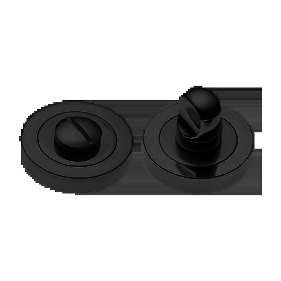 Дверная фурнитура Завертка LUX-WC-WC-R4-LU NERO-ST сантехническая на круглой розетке цвет - черный soft touch