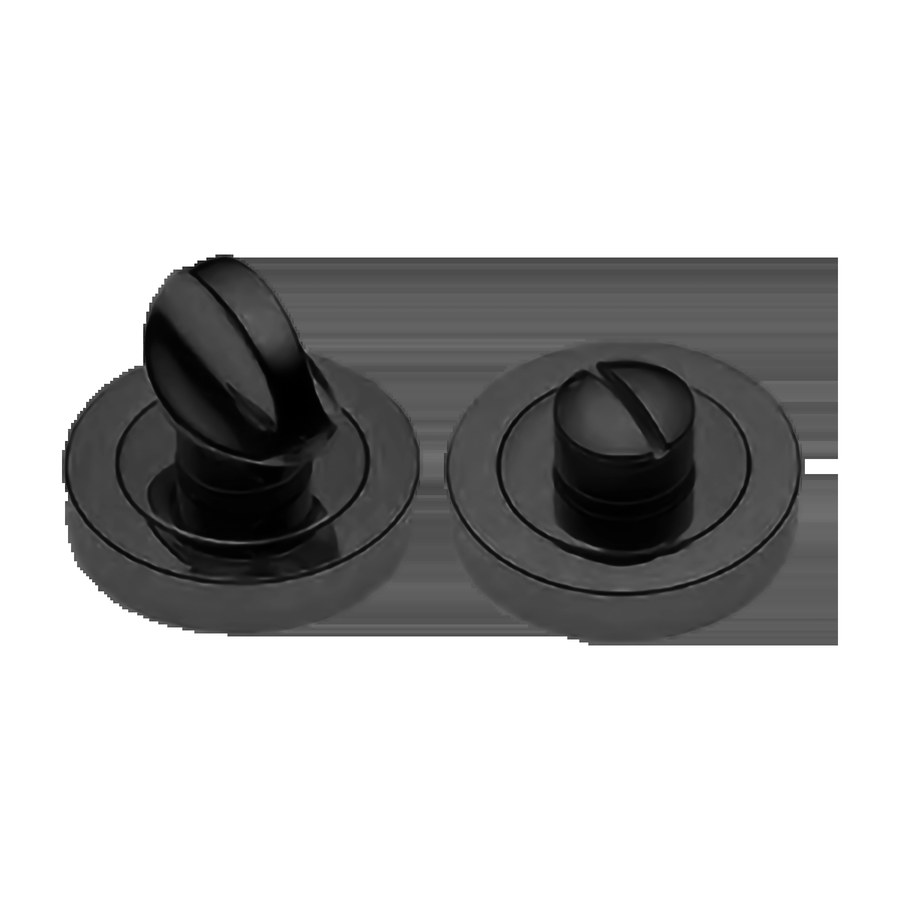 Завертка LUX-WC-WC-R2-LE NERO-ST сантехническая на круглой розетке цвет  - черный soft touch