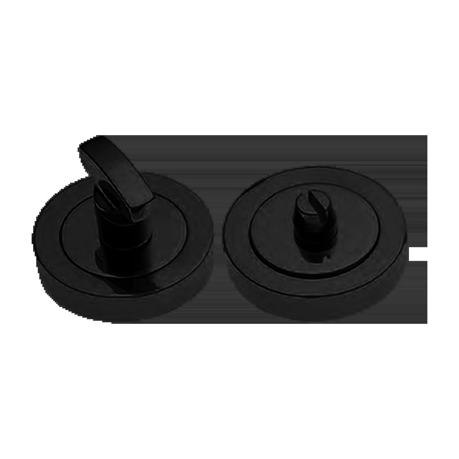 Завертка LUX-WC-WC-R2-IR NERO-ST сантехническая на круглой розетке цвет  - черный soft touch