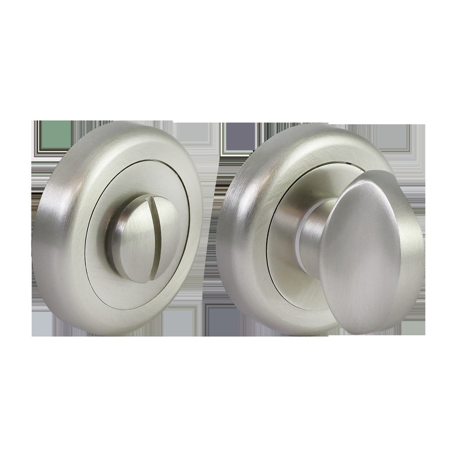 Дверная фурнитура Завертка сантехническая LUX-WC-R4 NIS на круглой розетке цвет матовый никель, ЦАМ