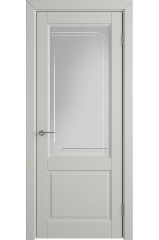 Межкомнатная дверь эмаль Dorren Crystal Cloud L светло серая